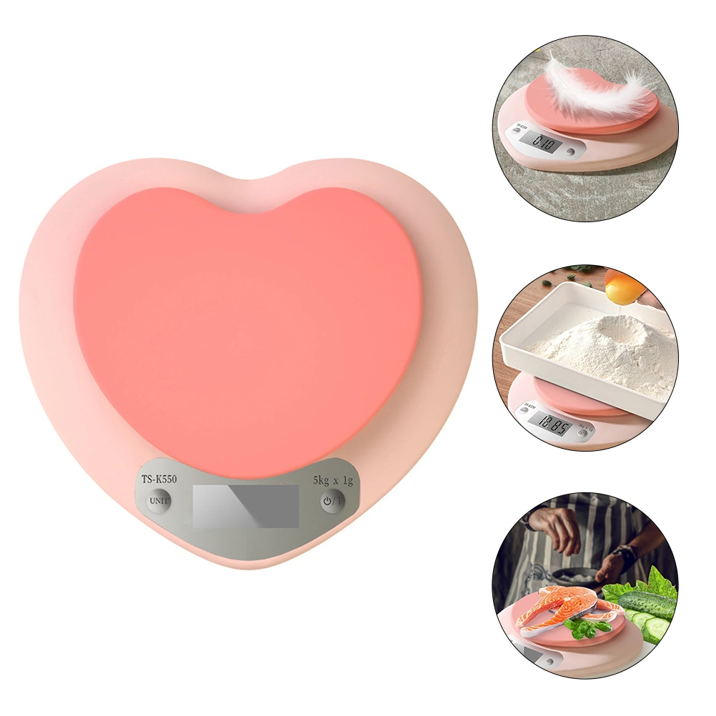 1Pc Plastic Kitchen Scale Electronic Baking Pastry Scale Kitchen Scale (Pink)