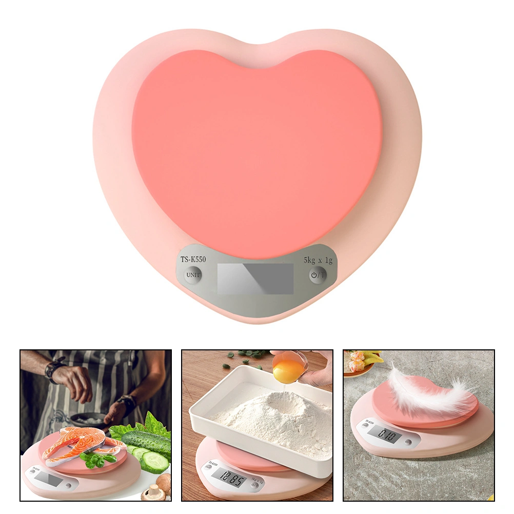 1Pc Plastic Kitchen Scale Electronic Baking Pastry Scale Kitchen Scale (Pink)