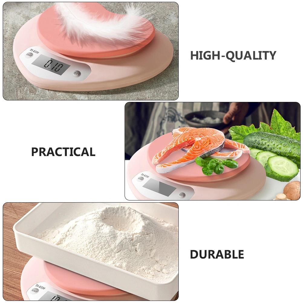 1Pc Plastic Kitchen Scale Electronic Baking Pastry Scale Kitchen Scale (Pink)