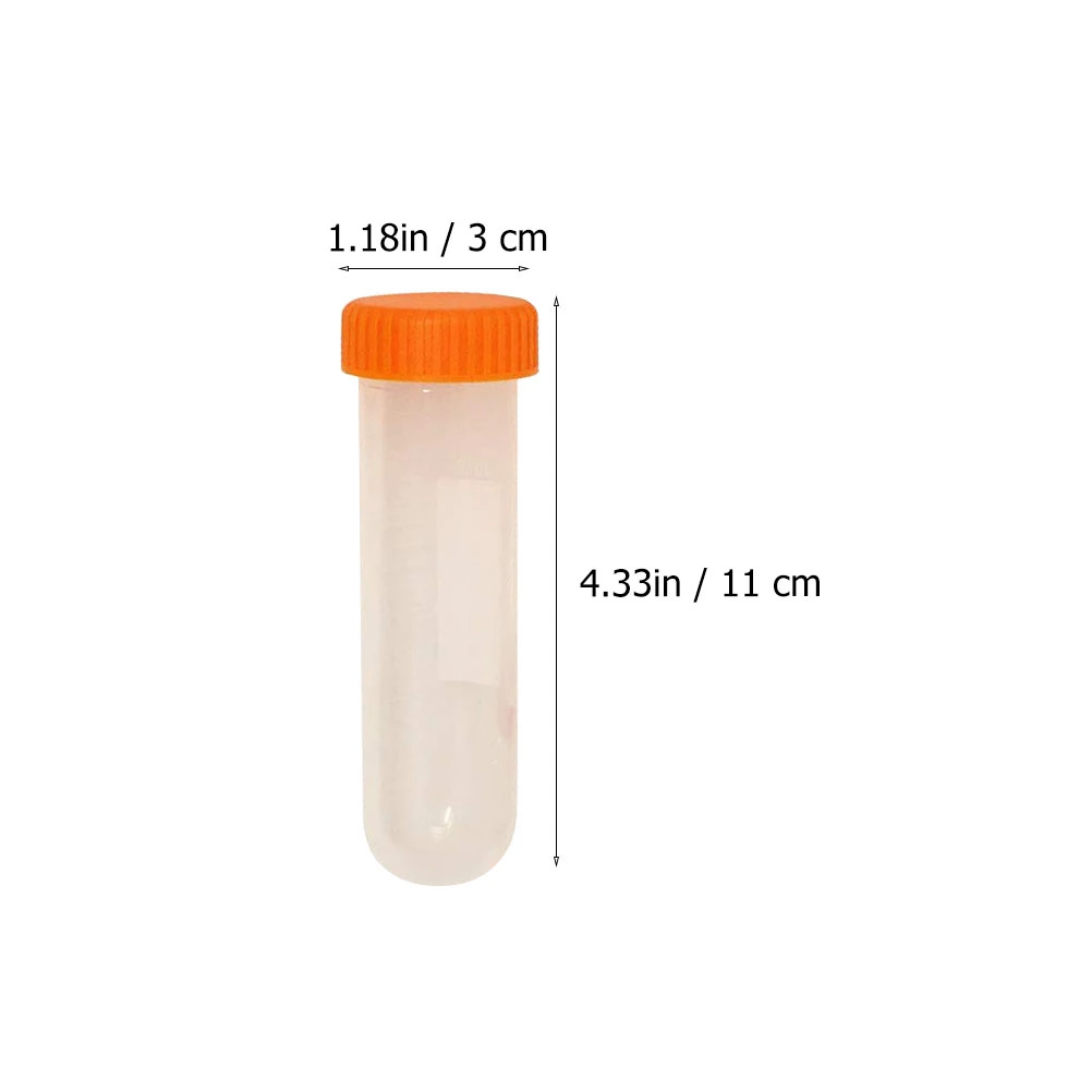 20pcs 50ML Test Tubes Transparent Test Tubes with Caps Laboratory Equipment