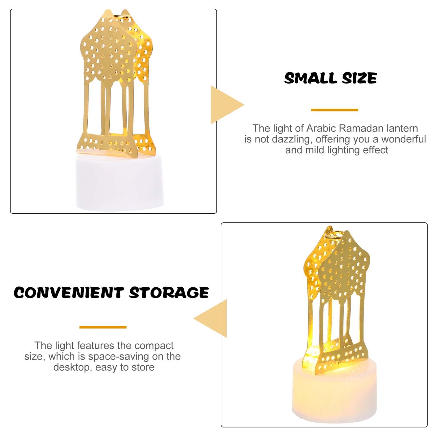 Eid Festival LED Candle Lamp Decorative Ramadan Festival Lamp Muslin Gift