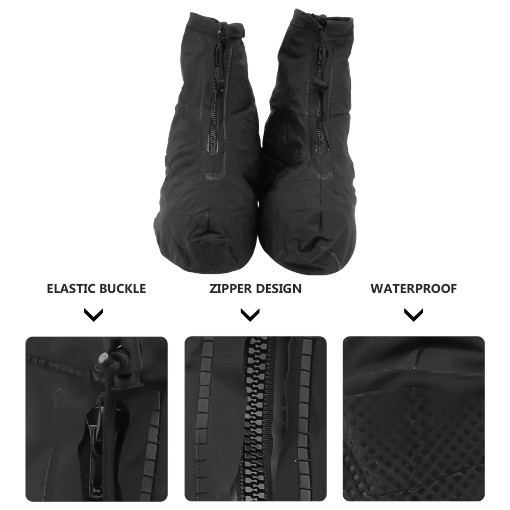 1Pair Shoe Protective Cover Rain Shoe Cover Outdoor Shoe Cover (Black)