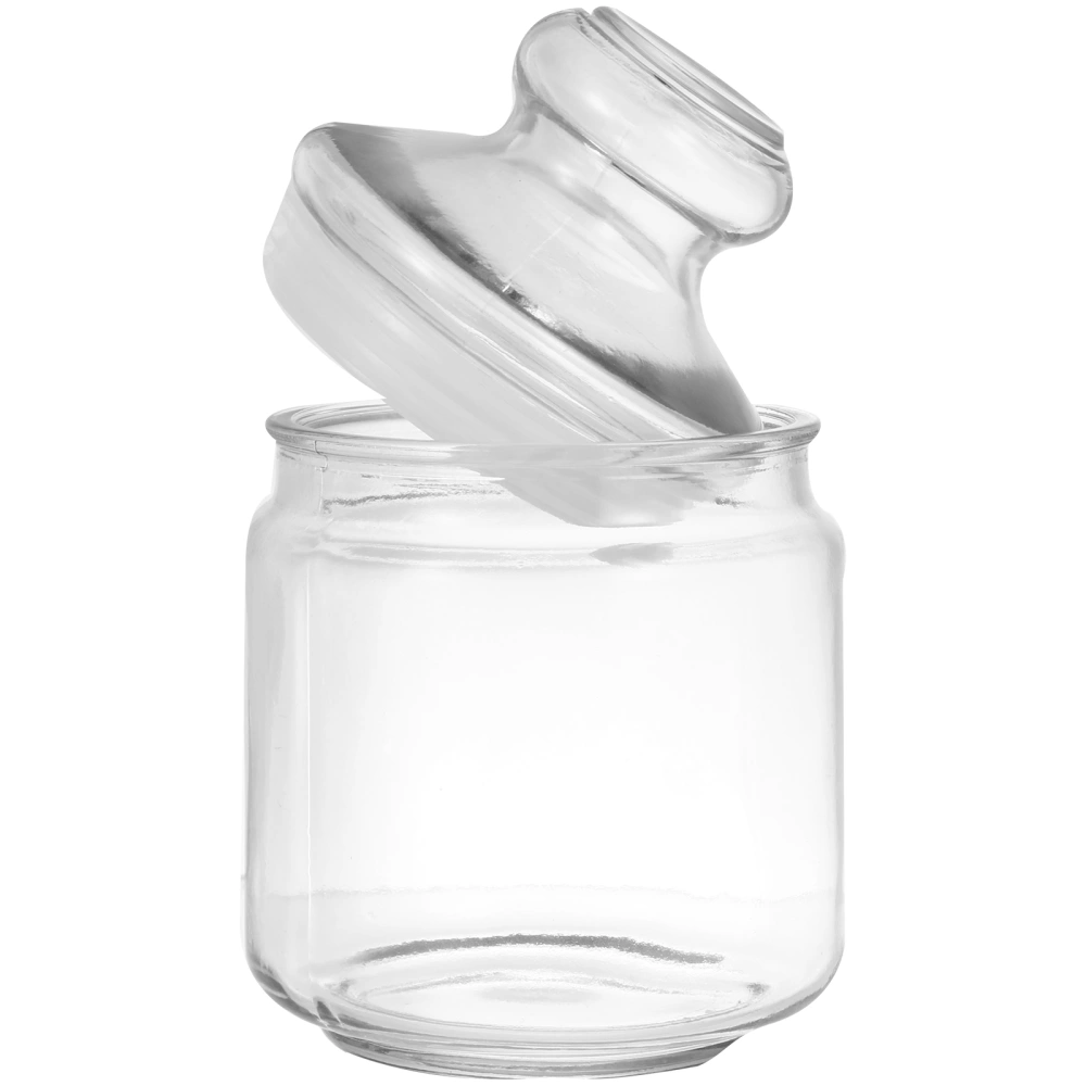 1pc Glass Scented Tea Jar Transparent Storage Bottle Sealed Jar with Lid (500ML)