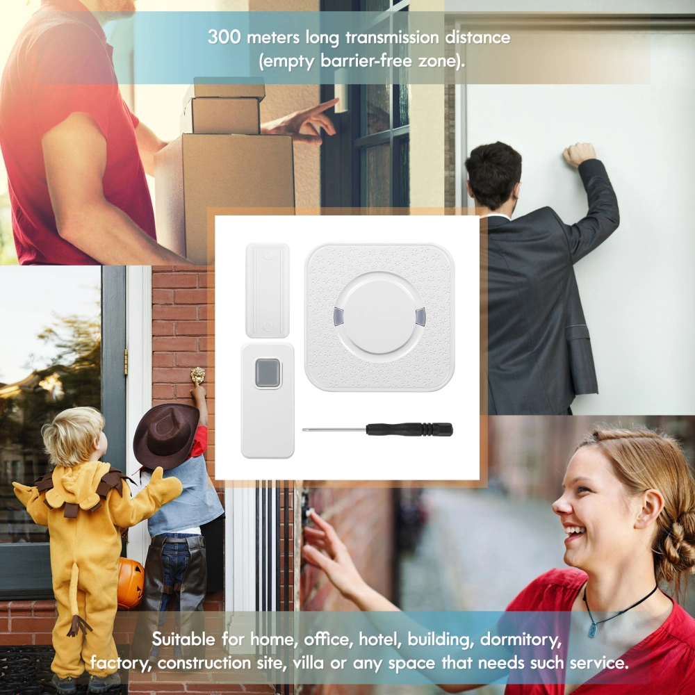 1 Set Wireless Smart Doorbell 300M Range 55 Melodies Home Call Bell (AU Plug)