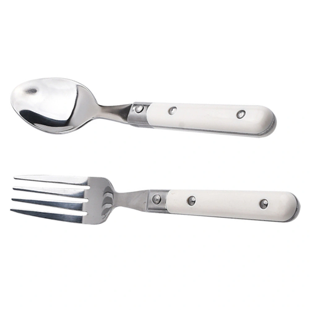 2Pcs Kids Fork with Spoon Stainless Steel Kid Tableware Kid Flatware for Daily Use