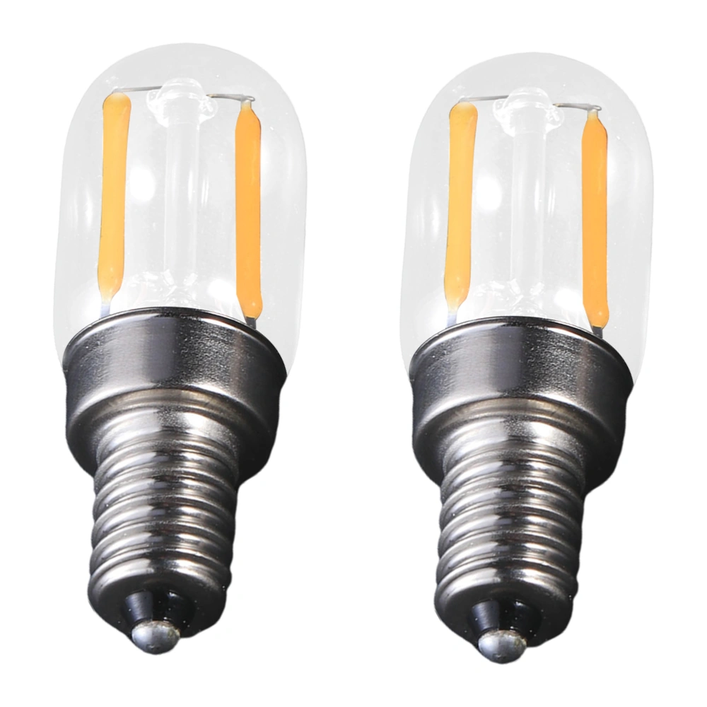 2Pcs E14 Refrigerator Bulb Range Hood Replacement Bulb Decorative Bulb (White)