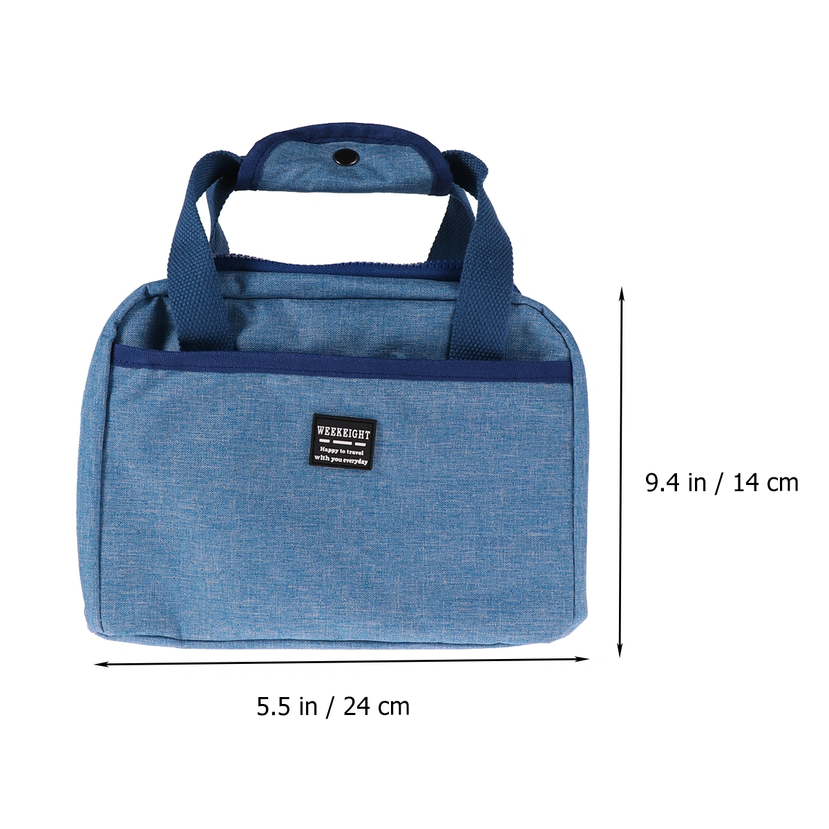 Reusable Lunch Tote Bag Oxford Cloth Waterproof Insulated Lunch Bag Lunch Box Tote Bag Handbag Cooler Bag for Adults Kids (Light Blue)
