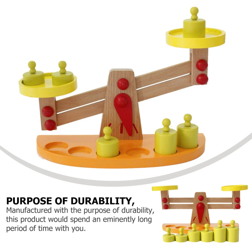 1 Set Wooden Balance Scale Toy Creative Assembled Scale Kids Education Plaything