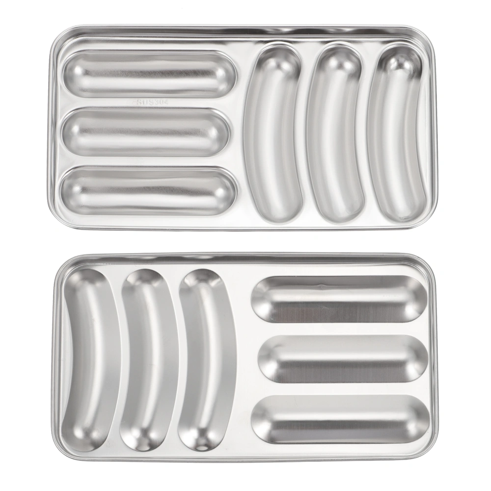 1 Set Hot Dog Ham Sausage Mold Stainless Steel Hot Dog Mold Sausage Baking Mould