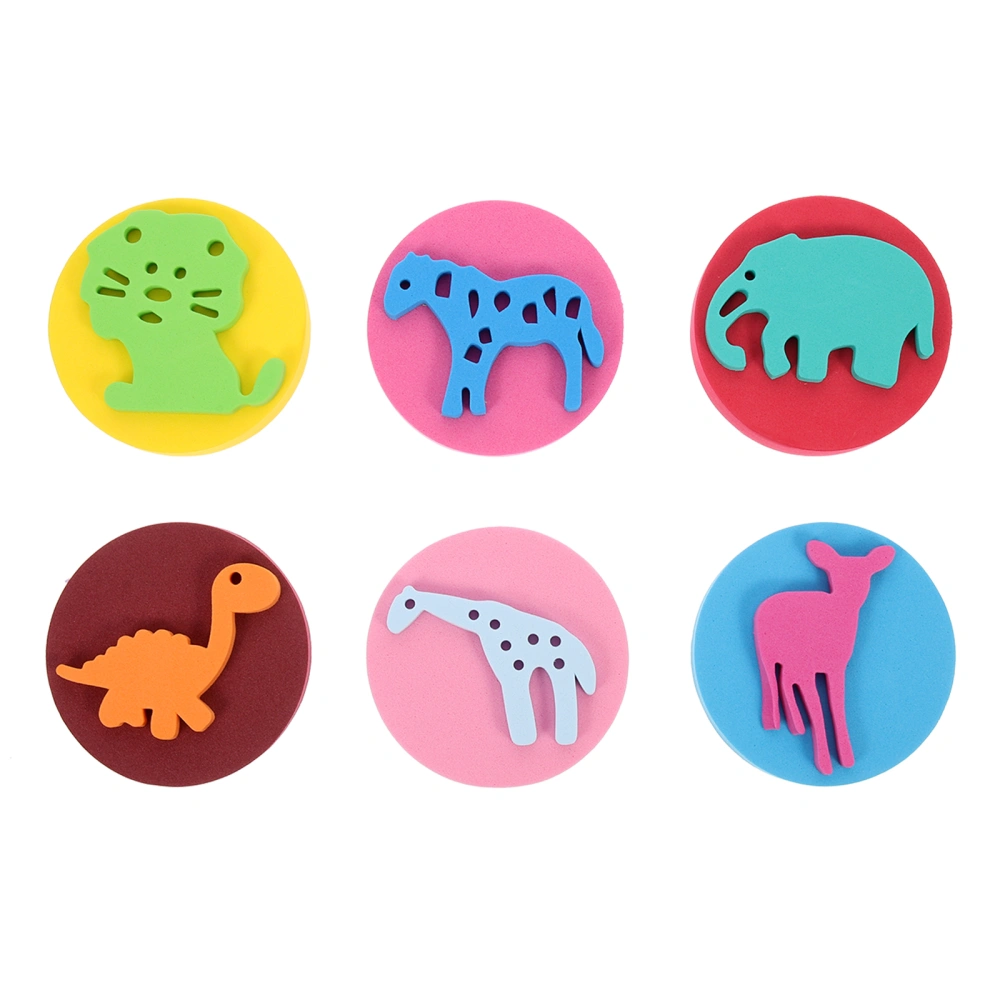 6 Pcs Painting Sponge Seal DIY Painting Sponge Stamps Children Doodle Graffiti Tool