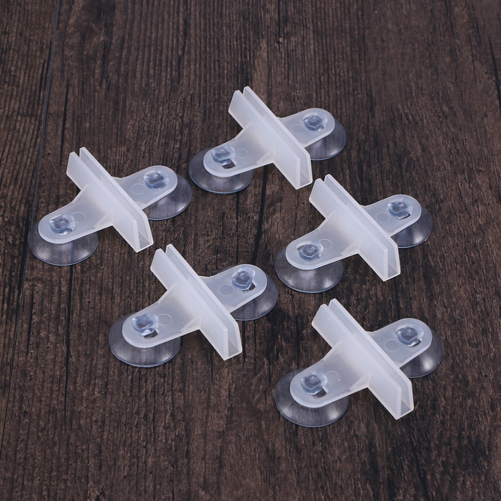 10pcs Suction Cup Fish Tank Plate Clamp Aquarium Segregation Board Clip Glass Clip (White)