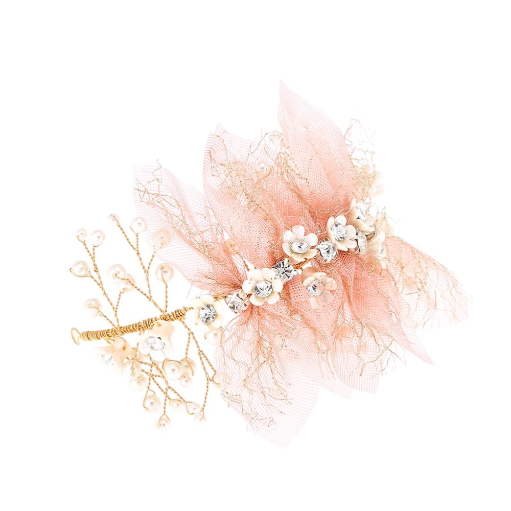 1PC Wedding Headdress Flower Pearls Inlaid Wreath Hair Accessories for Bride Bridesmaid