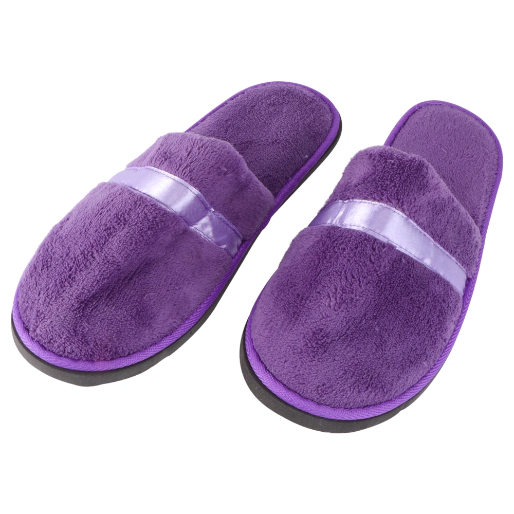 Unisex Home Hotel Warm Thick Coral Fleece Slippers Household Guest Slipper