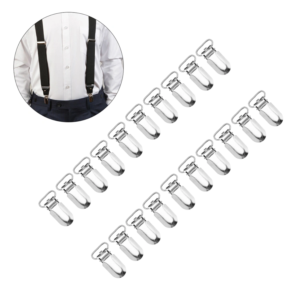 25Pcs Durable and Fashion Suspenders for Both Men and Women Duck Mouth Buckle(White)