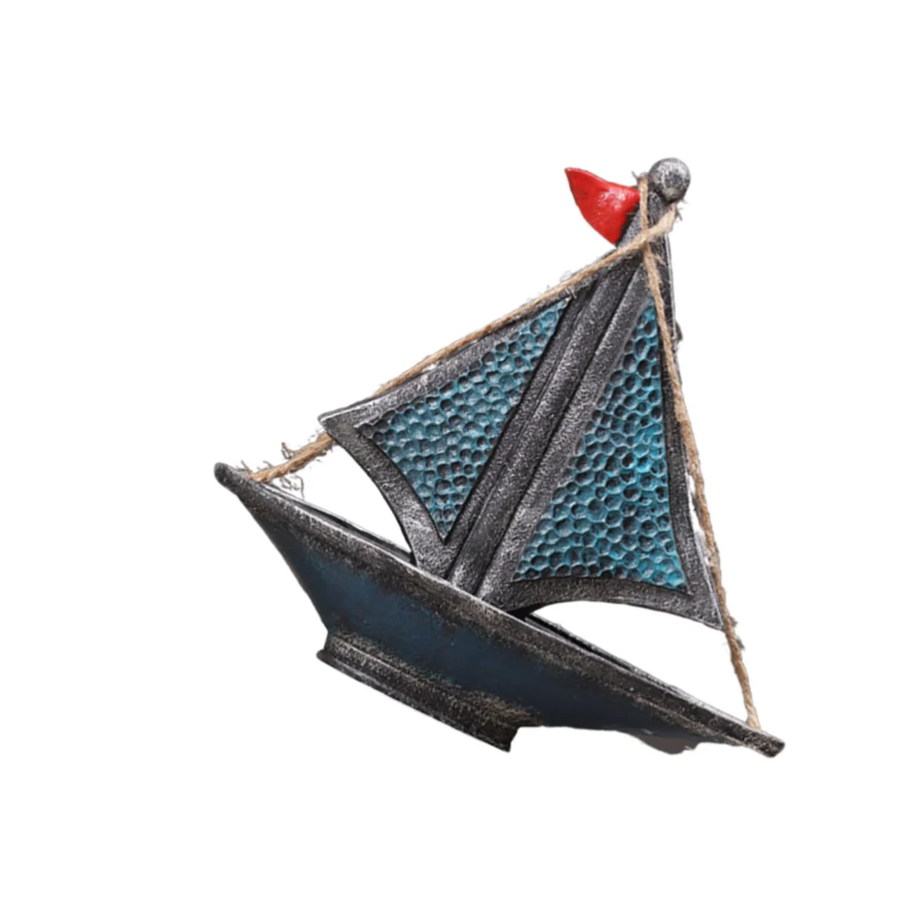 Sailing Ornaments Retro Funny Creative Sailing Model Ornaments Decoration for Bar Home Store (Blue)