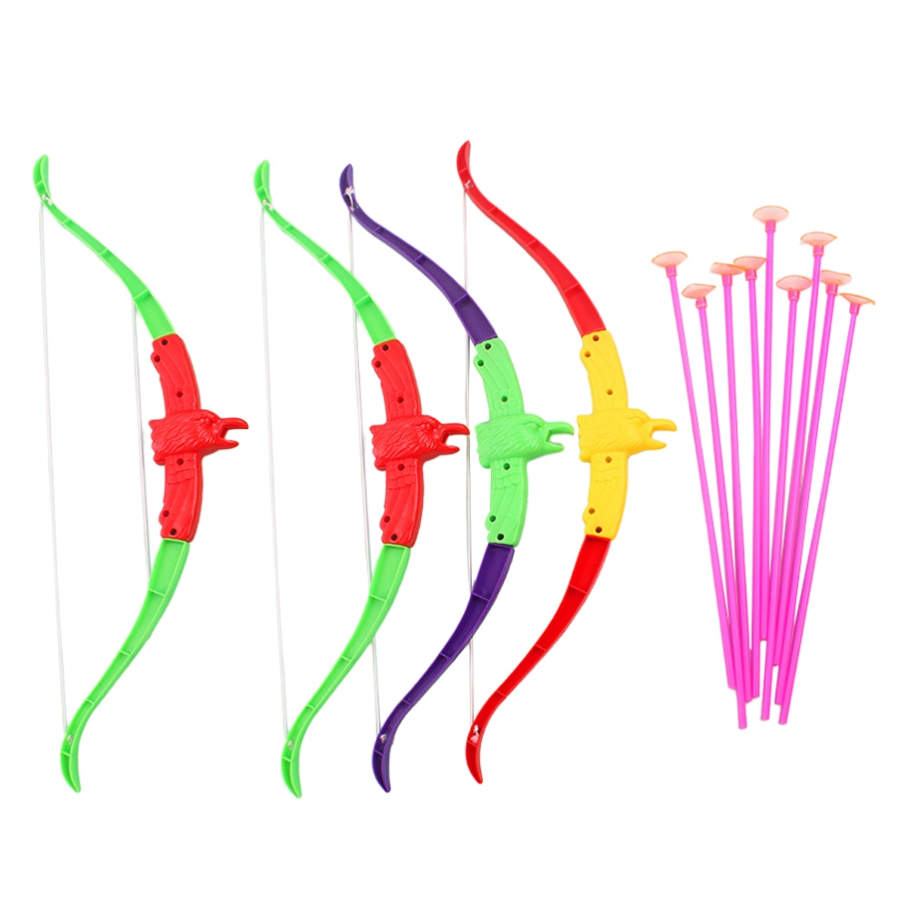 4 Sets of Children Bow and Arrow Toy Creative Archery Toy Kids Gift Random Color