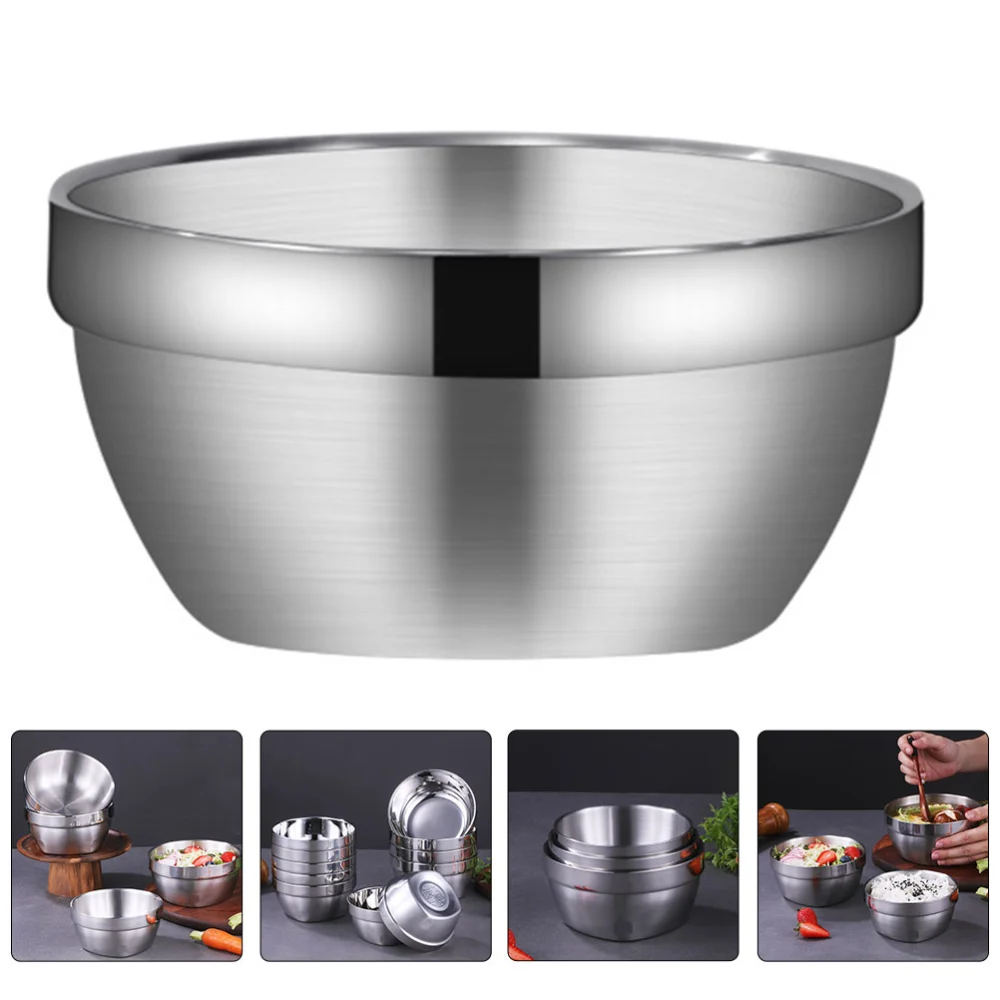 Stainless Steel Cold Noodle Bowl Kitchen Soup Noodle Bowl Mixed Rice Bowl