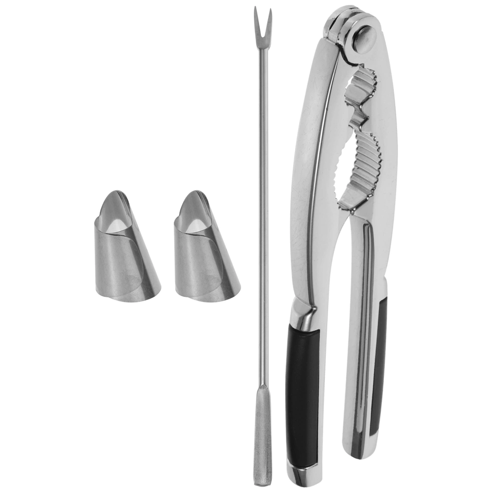 1 Set of Multifunctional Nutcracker Stainless Steel Nutcracker Nut Opener Tool Dried Fruit Pick