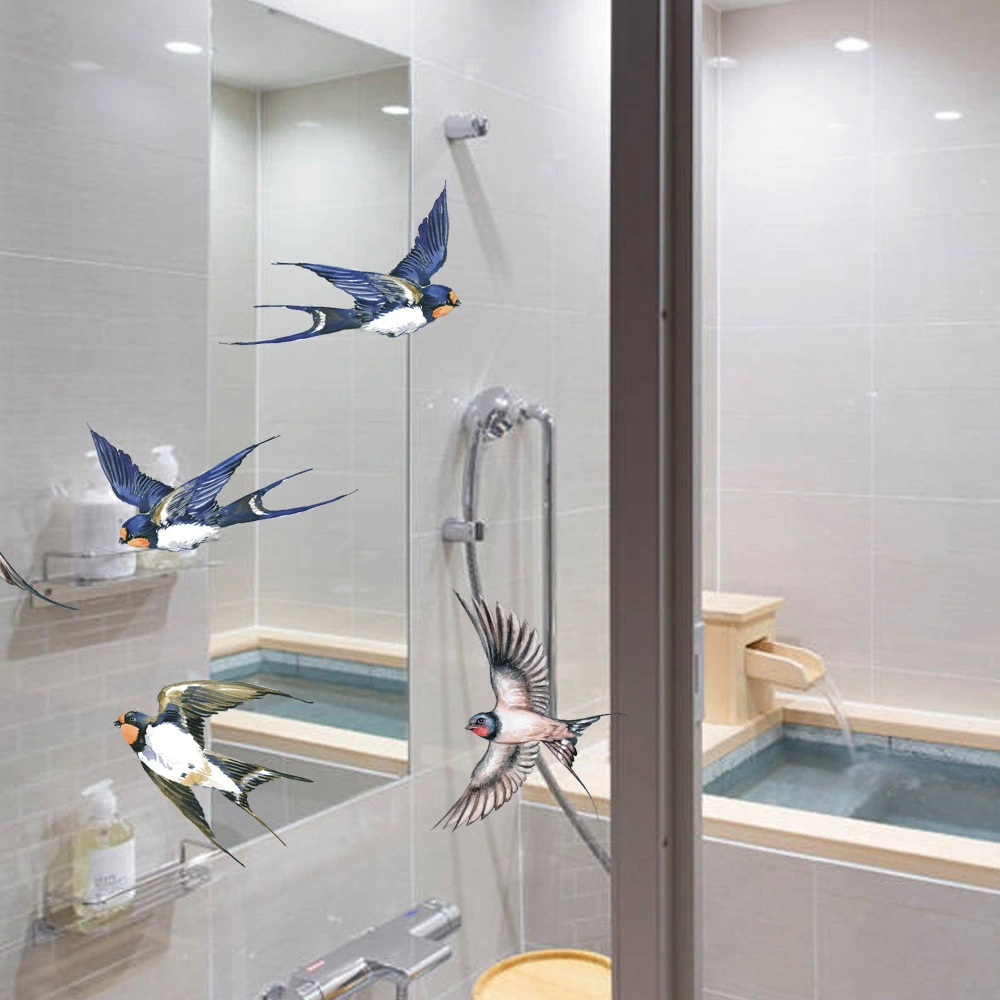 12Pcs Window Clings Static Window Clings Window Bird Static Clings Bird Prevention Strike Window Films