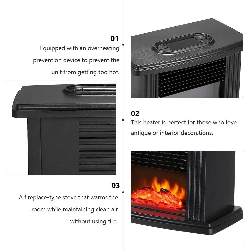 Electric Fireplace Heater Simulation Vertical Electric Fireplace Heater EU Plug