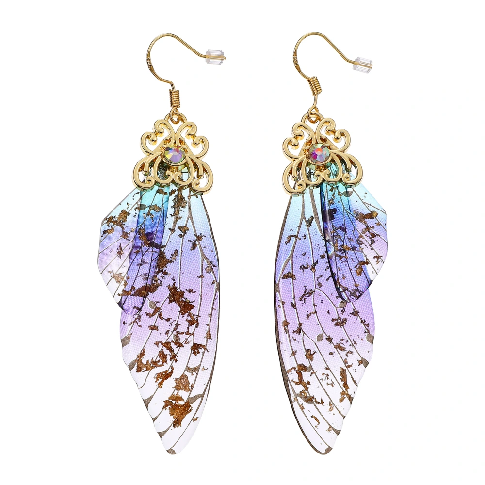 1 Pair Aesthetic Fairy Wings Earrings Women Girls Dangling Earrings Colorful Dainty Earrings