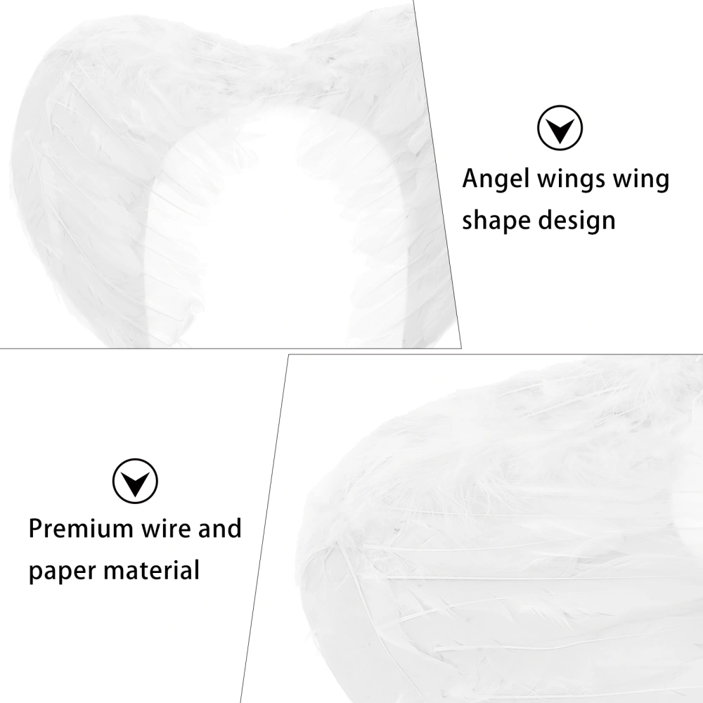 3pcs White Angle Style Costume Set  Angel Wings with Halo Headband and Wand Size S