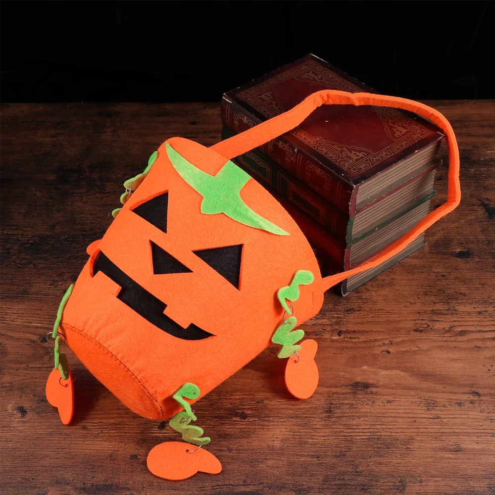 Kids Halloween Pumpkin Candy Bag Trick Or Treat Bags Candy Gift Storage Bag Tote