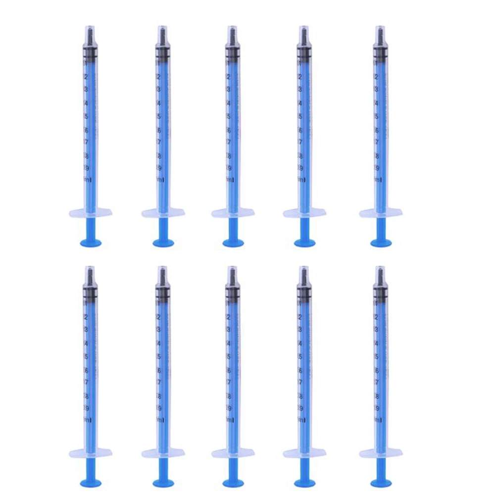 50pcs 1ml Disposable Injector Plastic  without Needle for Refilling Measuring Nutrient (Blue)