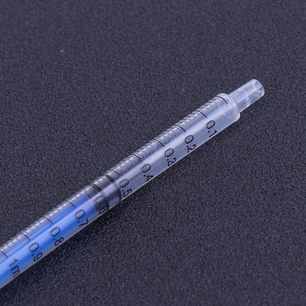 50pcs 1ml Disposable Injector Plastic  without Needle for Refilling Measuring Nutrient (Blue)