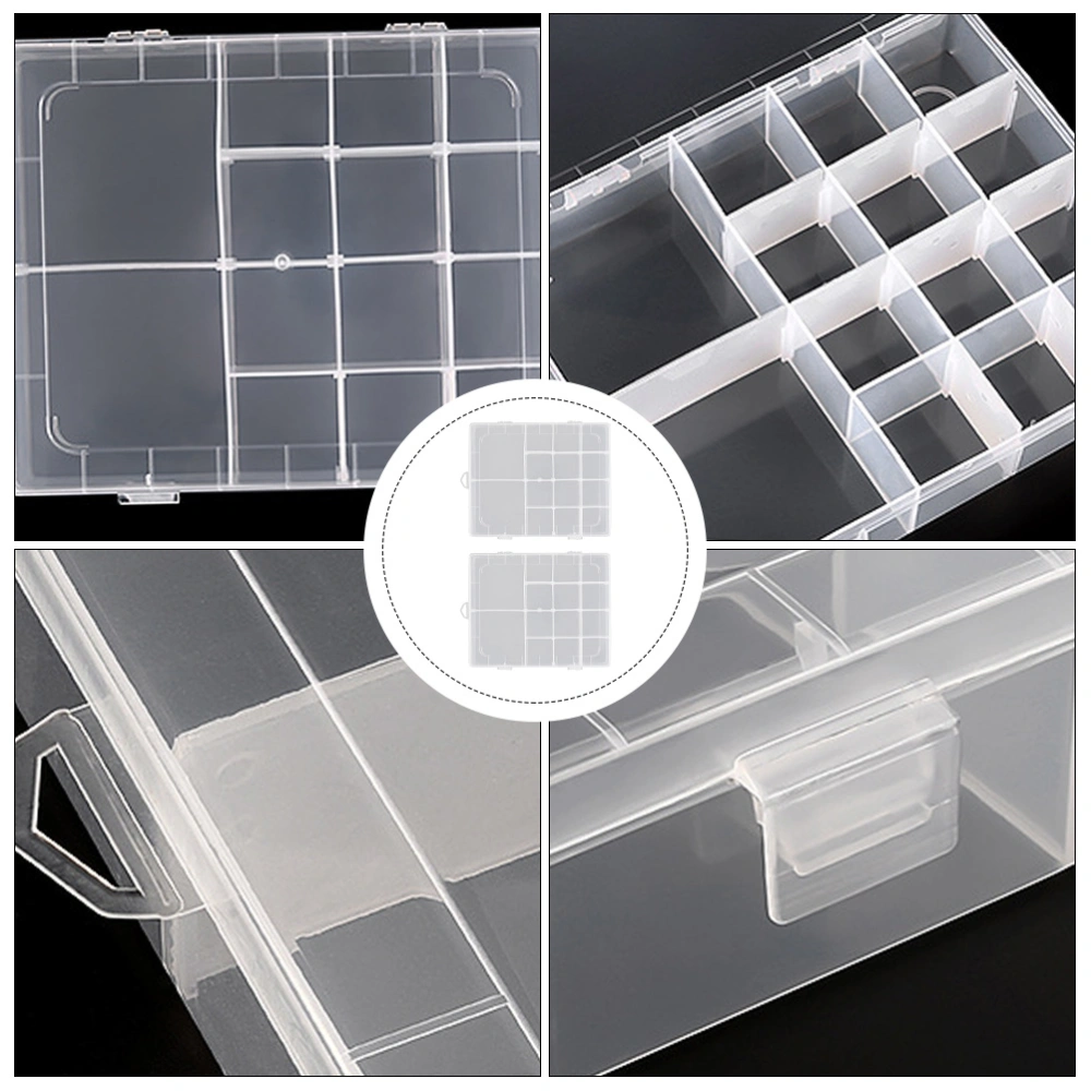 2Pcs Nail Art Tools Storage Tray Multiple Grids Organizer Box Salon Storage Box