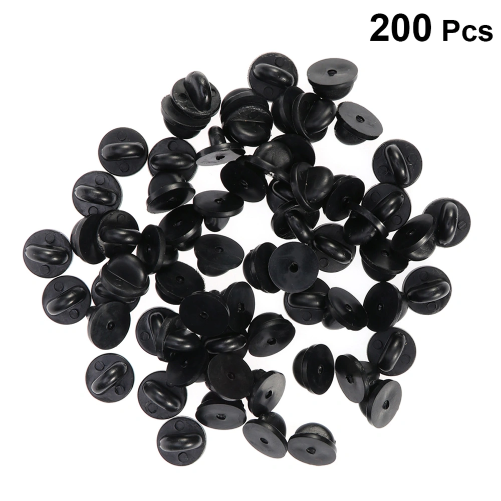 200pcs Plastic Caps PVC Pin Backs Keepers Replacement Brooch Clasp for Home Shop (11x7mm)