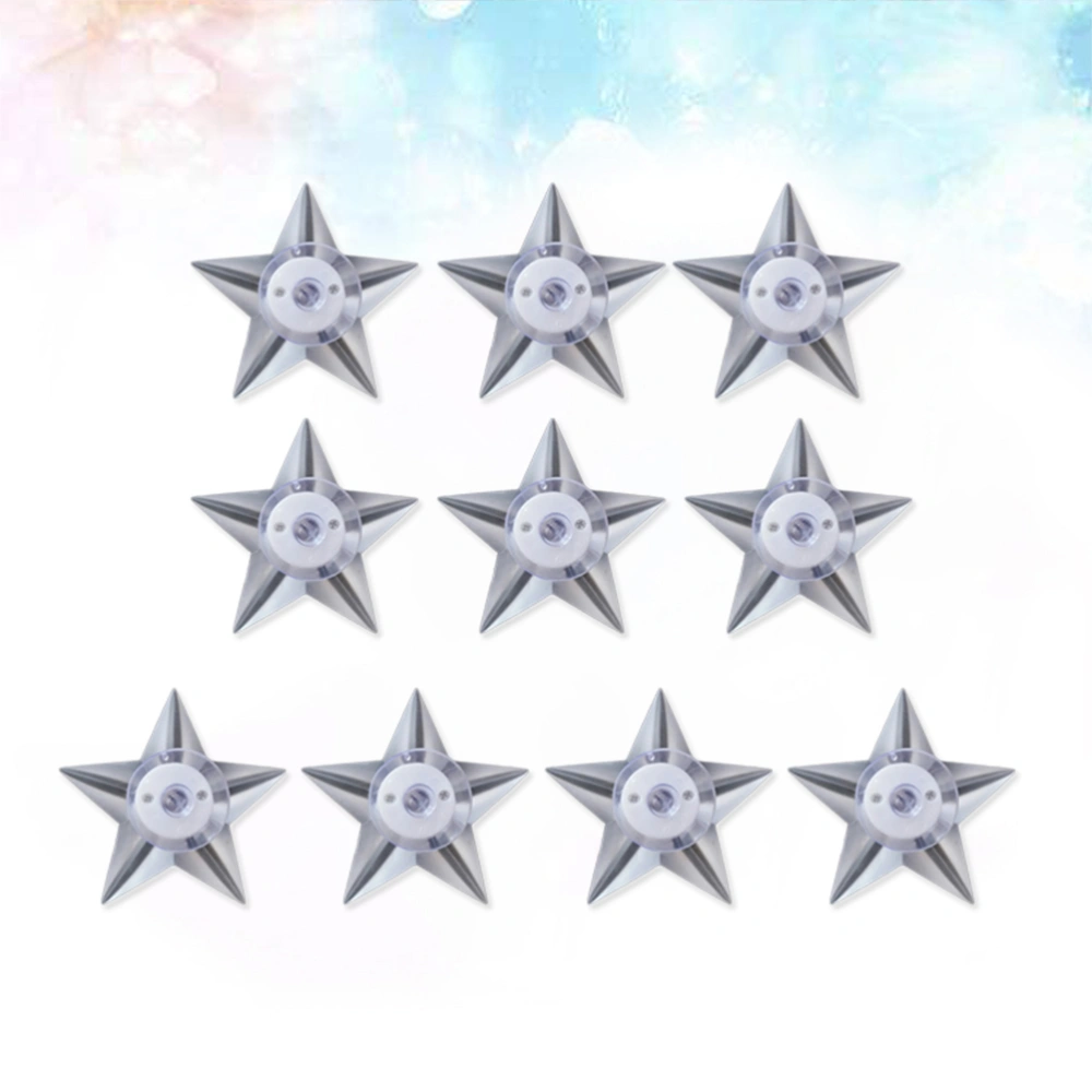 10 Pcs Decorative Battery Operated Colorful Five Pointed Star Light Pentagram Light Nightlight with Sucker for Kids Room Bedroom Gift Party Home Decorations