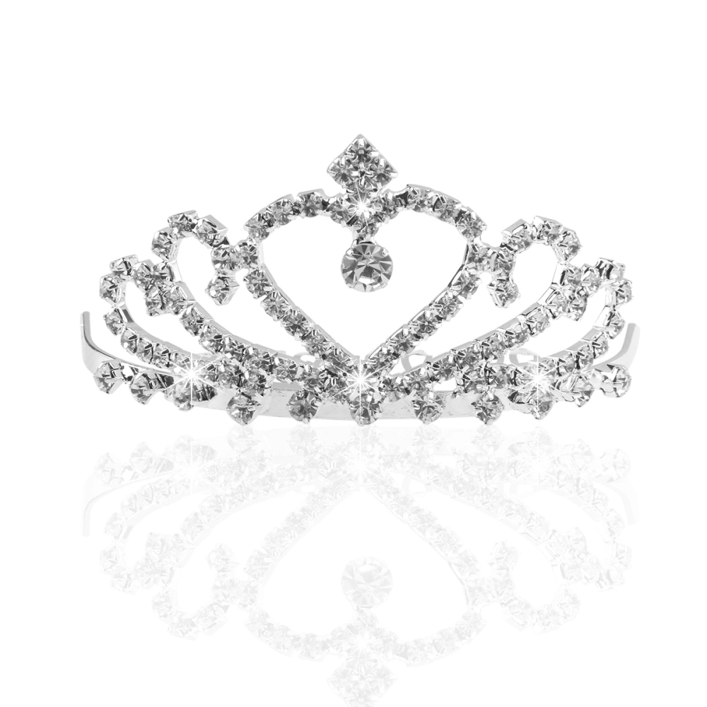 TINKSKY Wedding Bridal Sparkling Crystal Rhinestones Crown / Tiara / Headband with Comb (Silver)