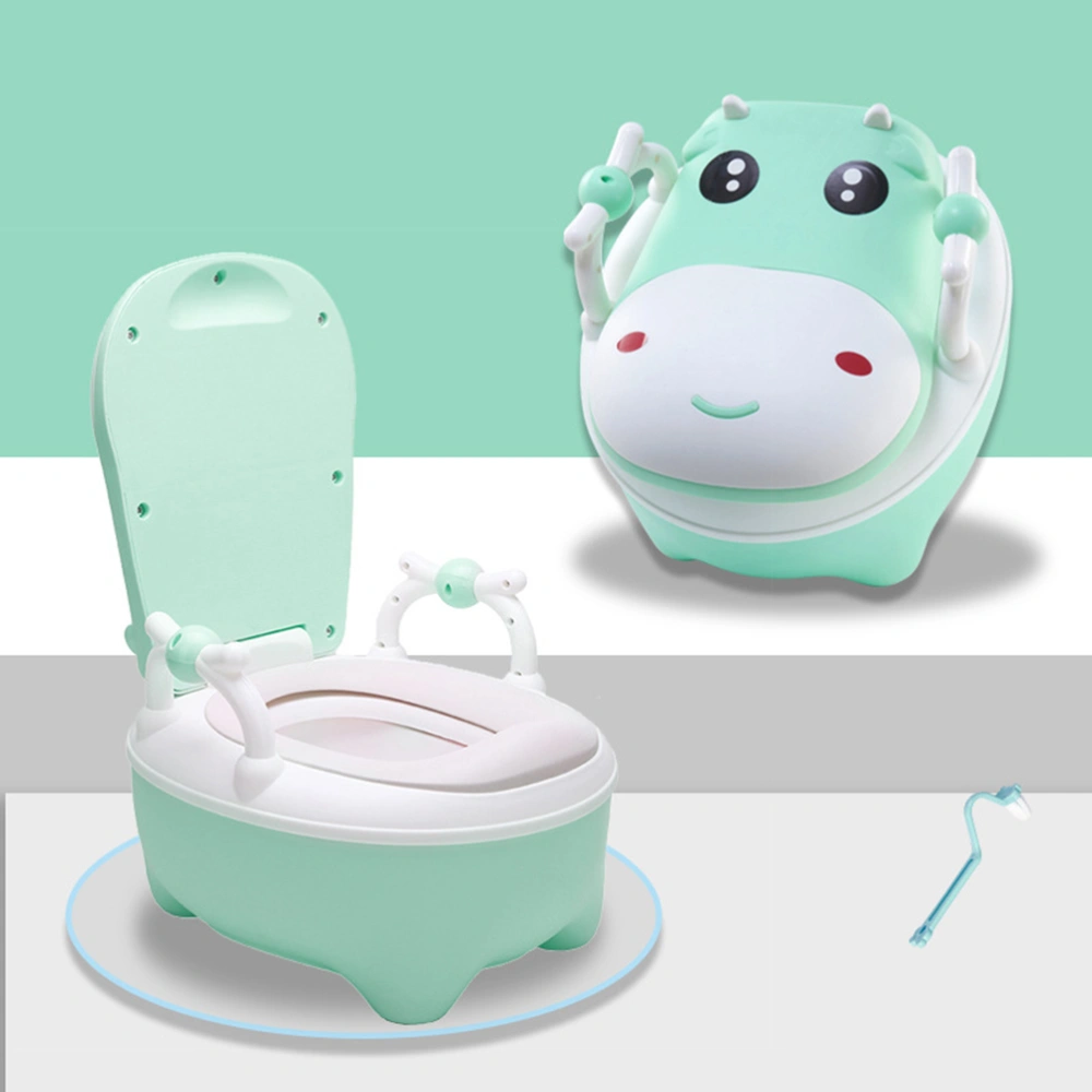 Adorable Bed Pan Urinal Portable Toilet Practical Toilet Travel Potty With Brush for Baby Infant Kids (PU Light Green)