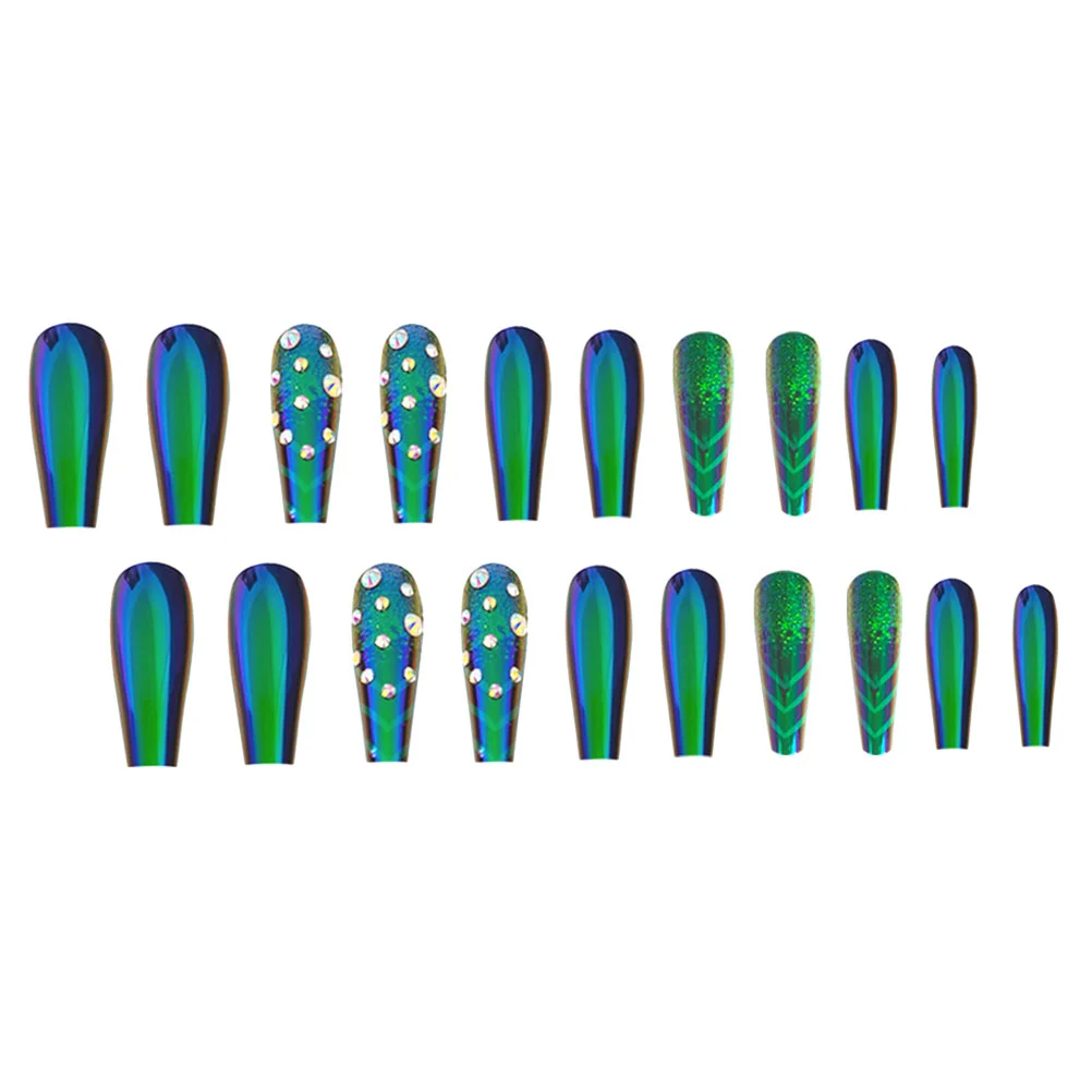 24pcs Halloween Press on Nails Spider Pattern False Nails Extra Long Fake Nails for Women