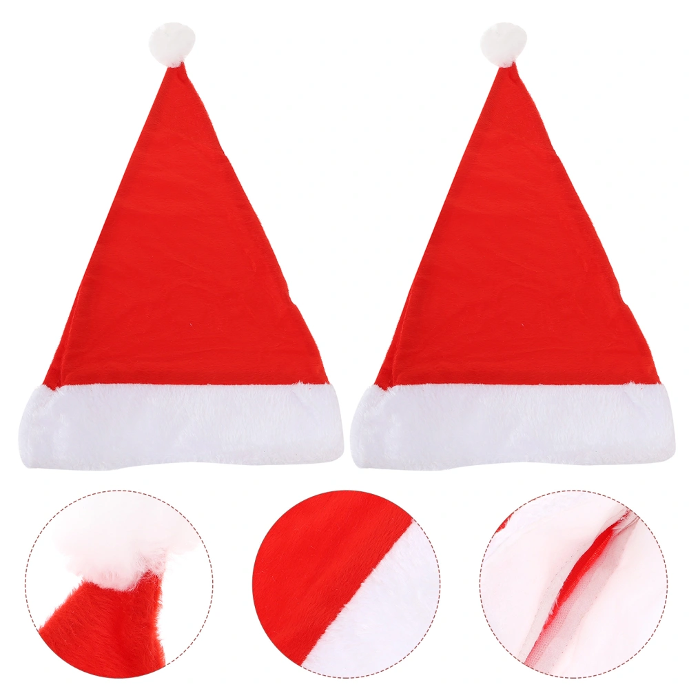 2pcs Christmas Hats Santa Claus Hat Traditional Xmas Hat Holiday Costume