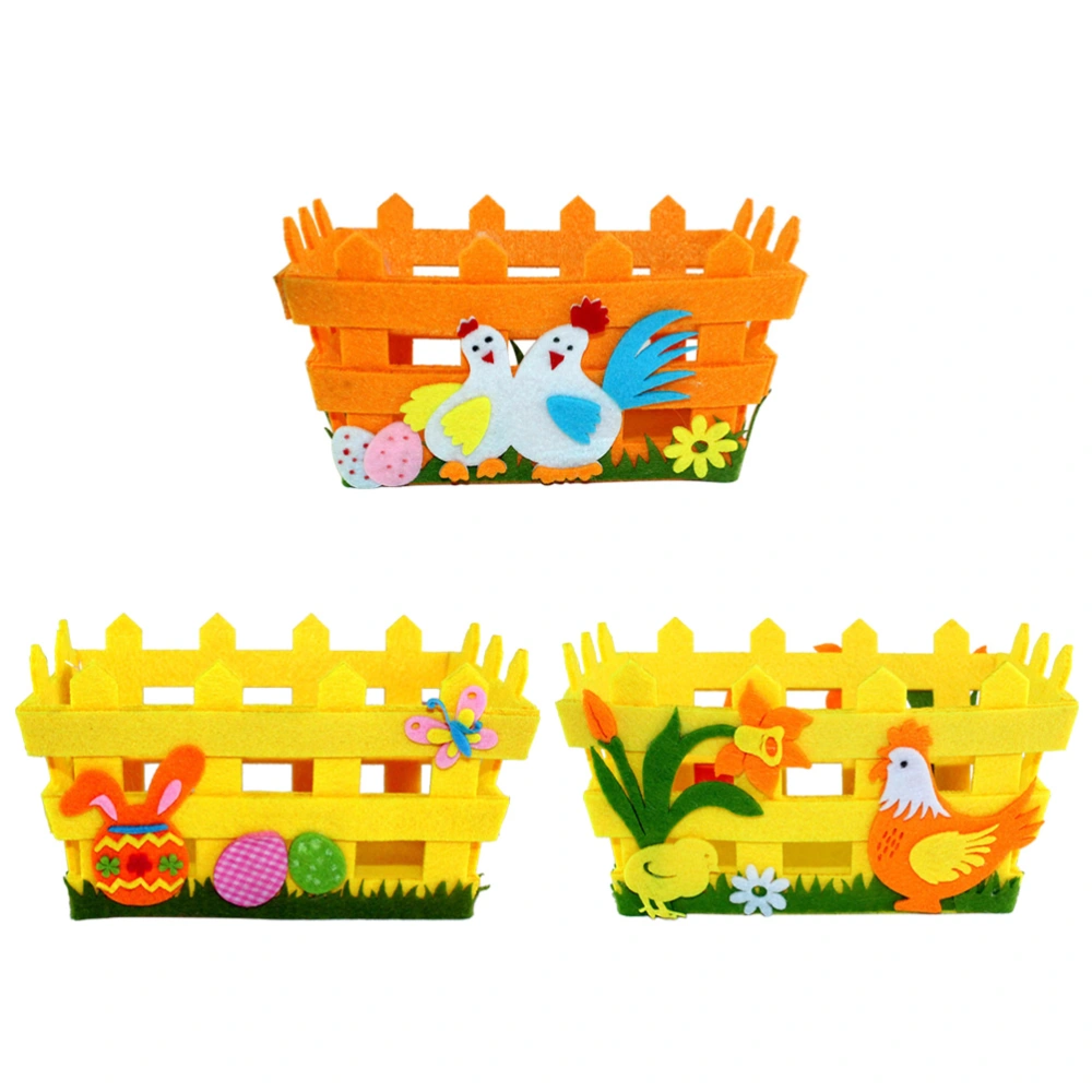 Easter Square Nonwoven Fabric Basket Decorative Craft Ornaments for Gift Easter Home Decoration (Random Color and Style)