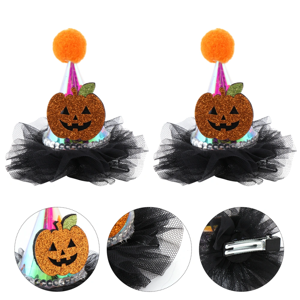 2pcs Halloween Light Up Hair Clips Hairpin Flashing Hair Clips Party Favors