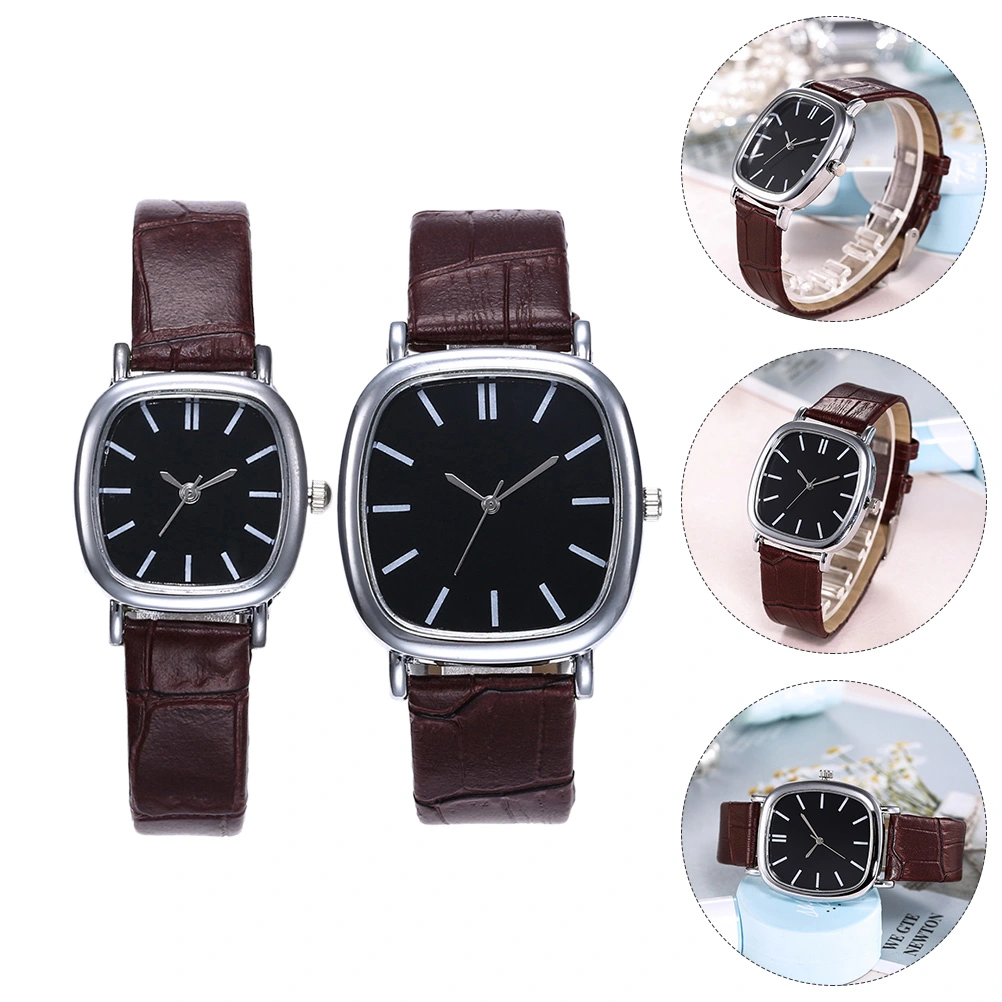 2pcs Fashionable Lovers Watches  Wrist Watches Men Women  Quartz Wristwatch