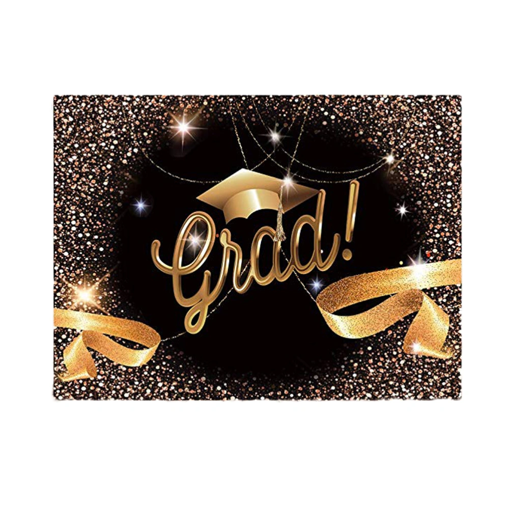 Creative Graduation Theme Printing Background Graduation Party Photographic Backdrop Congrats Grad Sign Banner for Graduate Prom(210x150cm)