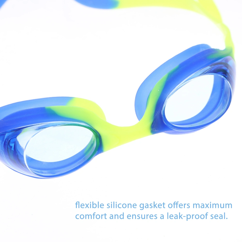 Kid Silicone Swim Goggles PC Anti-fog Lens Diving Glasses for Kids Teenagers and Adolescent