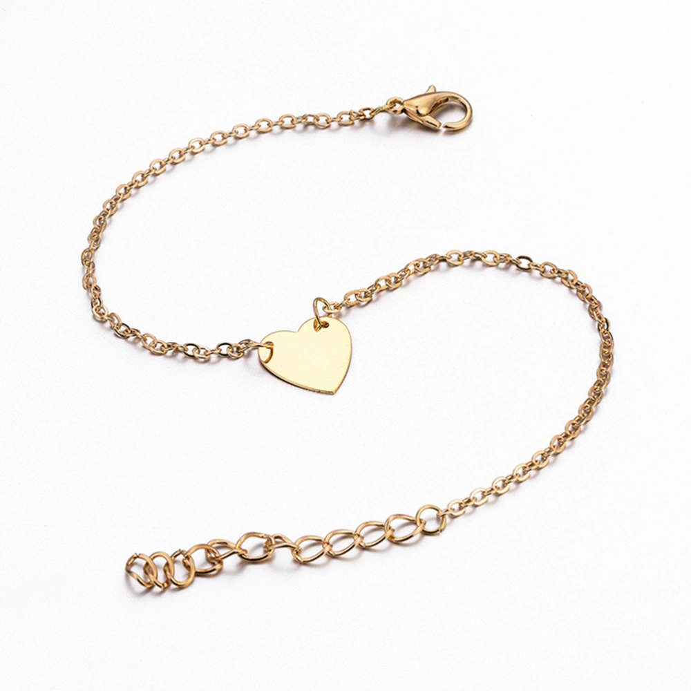 Women Beach Anklet Bracelet Chain Fashion Gold Heart Peach Shape Foot Anklets Jewelry Decor for Girls (Golden)