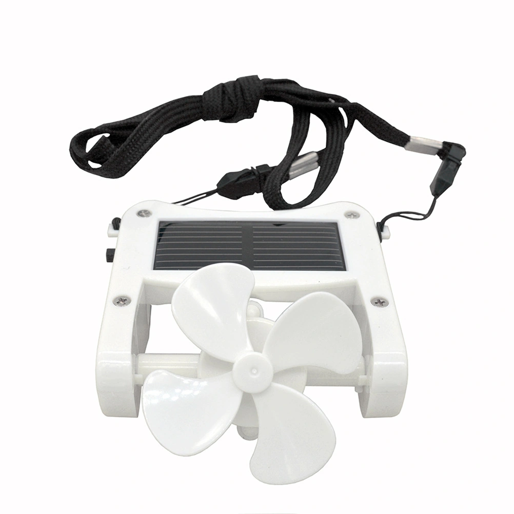 Mini Solar Powered Fan Clip-On USB Cooling Fan for Mountain Climbing Camping - White