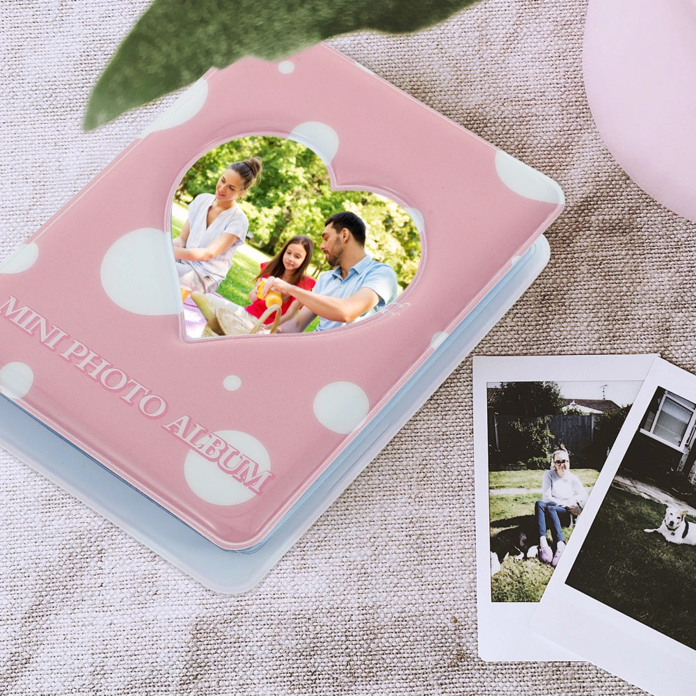 Mini Photo Album Hollow Heart Small Photo Album Picture Cards Album Holder