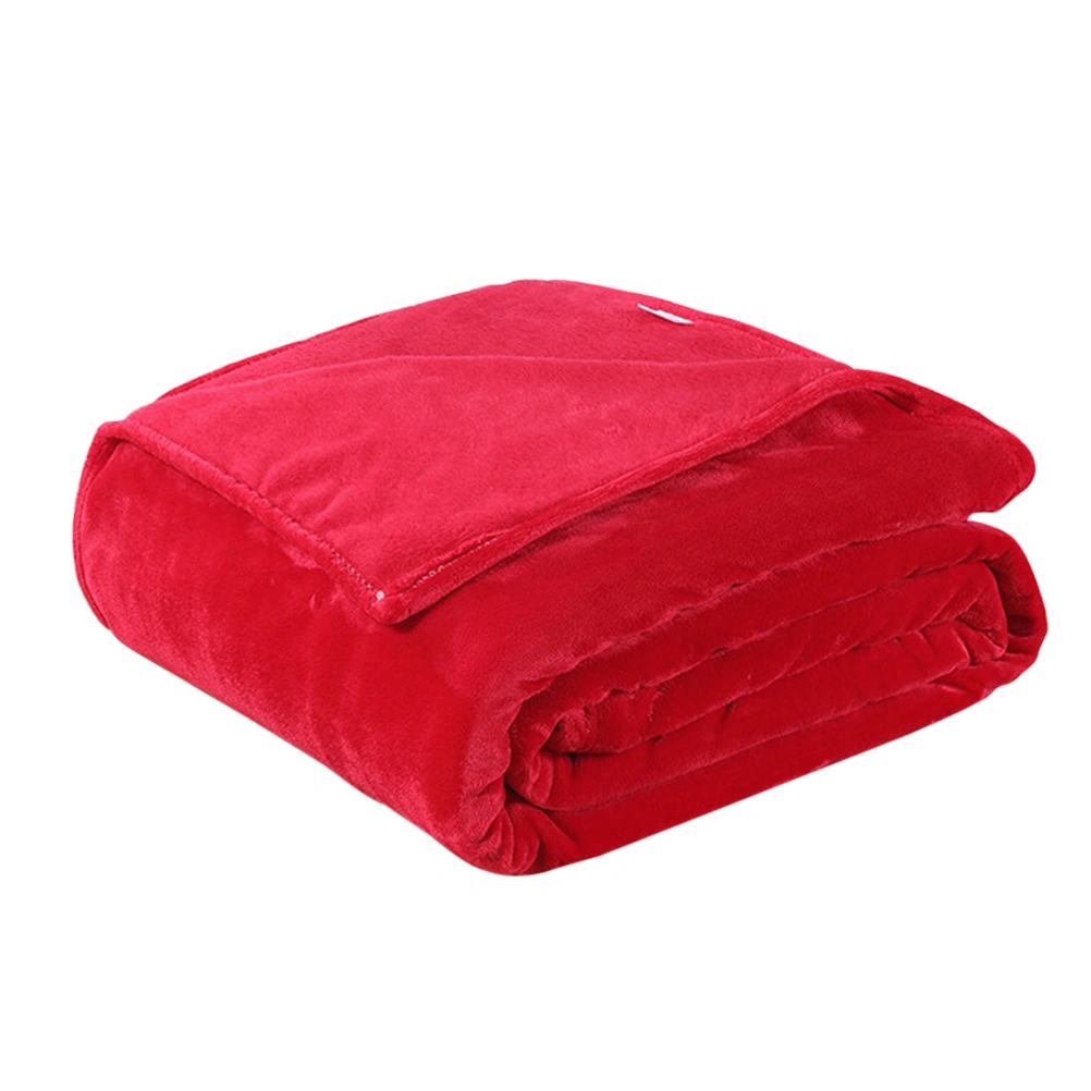 Thick Blankets Flannel Fleece Blanket Lightweight Warm Bed Blanket 70x100cm (Red)