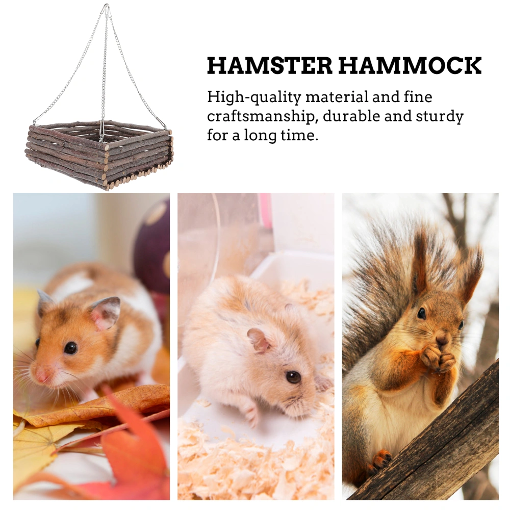 1 Set Hamster Hammock Wooden Hamster Swing Small Animal Jumping Board Plaything