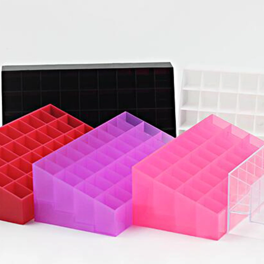 40 Slots Lipstick Storage Box Creative Lipstick Jewelry Storage Holder Makeup Desk Organizer for Home Shop (Purple)