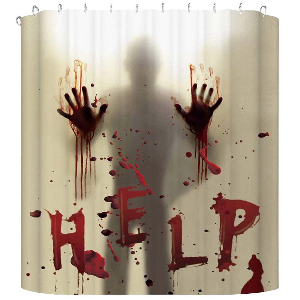 Scary Bloody Handprint Shower Curtain Anti-voyeur Waterproof Shower Curtain for Bathroom