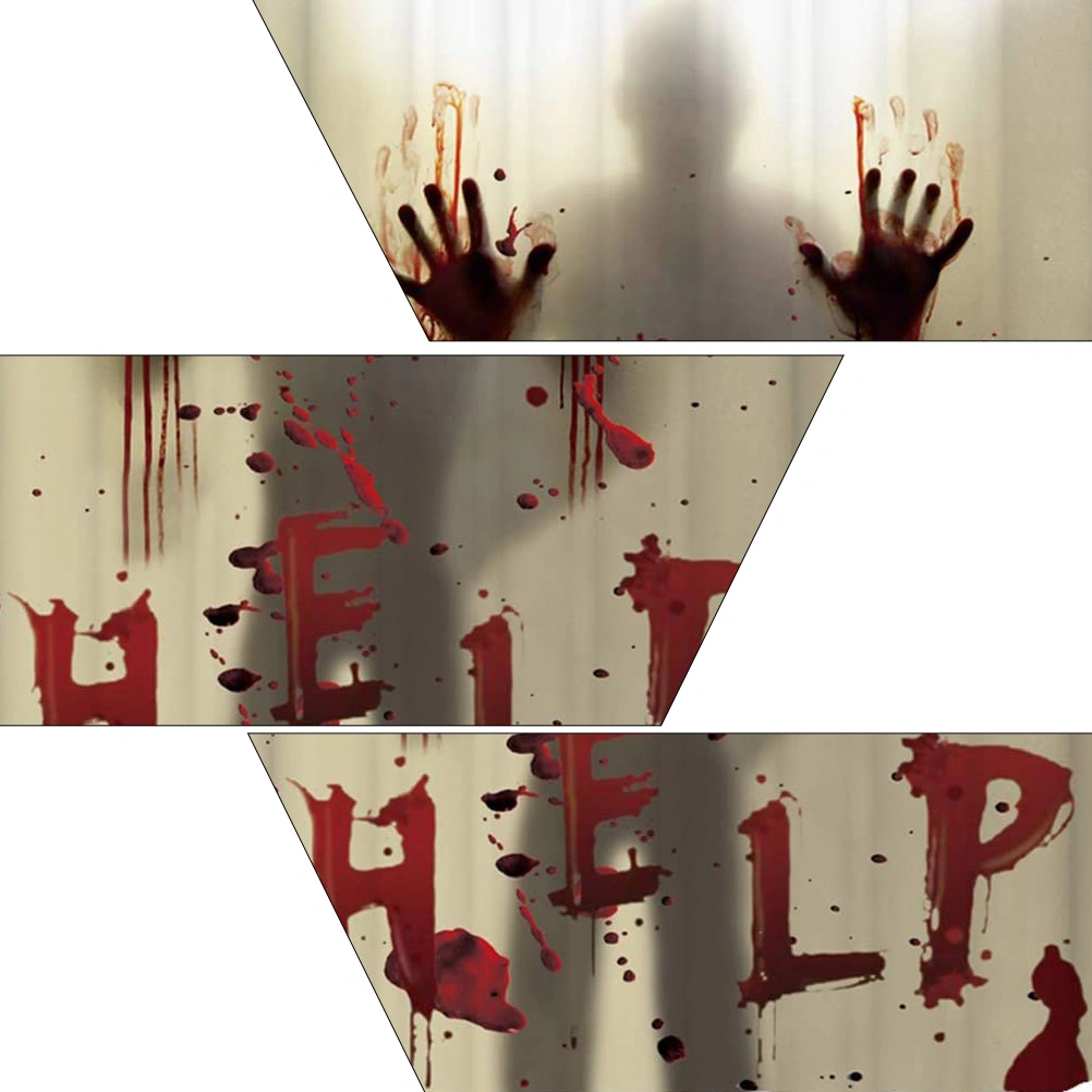 Scary Bloody Handprint Shower Curtain Anti-voyeur Waterproof Shower Curtain for Bathroom
