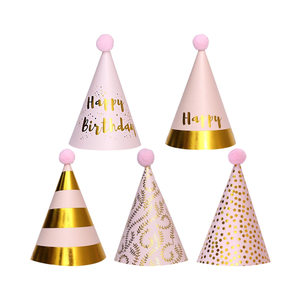 10PCS Party Decorative Birthday Hat Sequins Ball Birthday Hat Pointed Birthday Hat Birthday Party Hat Paper Birthday Party for Kids Party Decor Pink Series